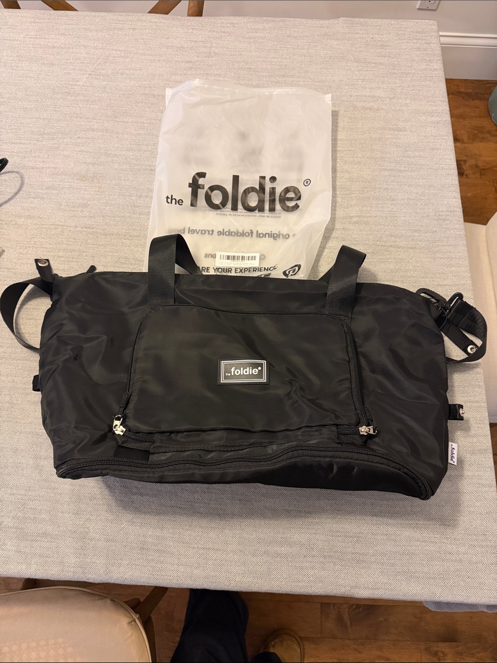 The Foldie Black Packable Duffel Bag - womens/unisex